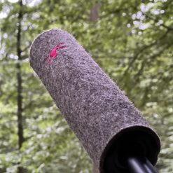 Alternative view of Schalldämpferschoner aus Wollfilz, braun meliert mit Hirsch-Stickerei