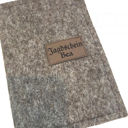 Jagdscheinhülle aus Wollfilz, braun meliert – Bild 5