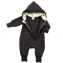 Baby-/Kleinkinder-Overall aus Walkloden, ungefüttert, dunkelbraun meliert