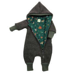 Baby-/Kleinkinder-Overall aus Walkloden, gefüttert, oliv meliert