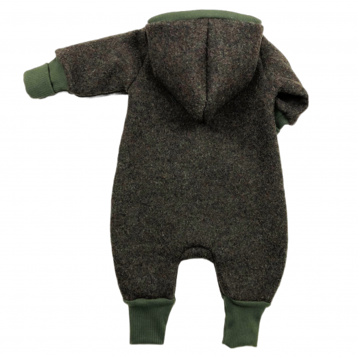 Baby-/Kleinkinder-Overall aus Walkloden, gefüttert, oliv meliert – Bild 4