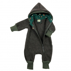 Baby-/Kleinkinder-Overall aus Walkloden, ungefüttert, oliv meliert