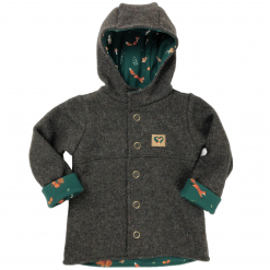 Kleinkinder-Jacke aus Walkloden, gefüttert, oliv meliert