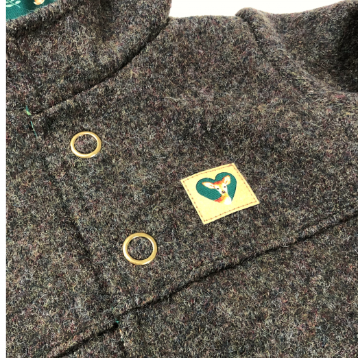 Kleinkinder-Jacke aus Walkloden, gefüttert, oliv meliert – Bild 3