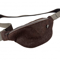 Crossbody-Bag aus Wollfilz, dunkelbraun meliert (Einzelstück)