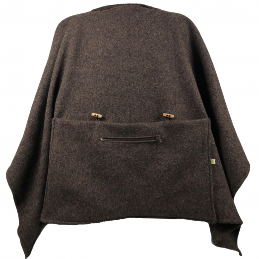 3in1-Poncho aus Walkloden (Kissen, Decke, Poncho)
