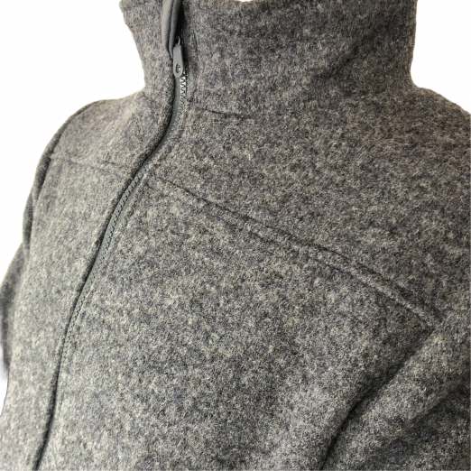 Herrenjacke Walkloden, gefüttert, grau meliert – Bild 2