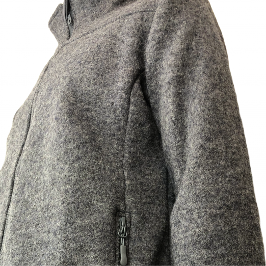Herrenjacke Walkloden, gefüttert, grau meliert – Bild 3