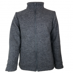 Herrenjacke Walkloden, gefüttert, grau meliert
