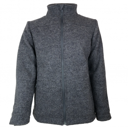Herrenjacke Walkloden, gefüttert, grau meliert