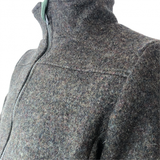 Herrenjacke Walkloden, gefüttert, oliv meliert – Bild 2