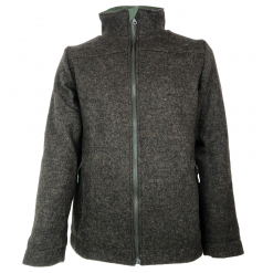 Herrenjacke Walkloden, gefüttert, oliv meliert