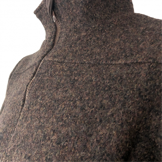 Herrenjacke Walkloden, gefüttert, dunkelbraun meliert – Bild 2