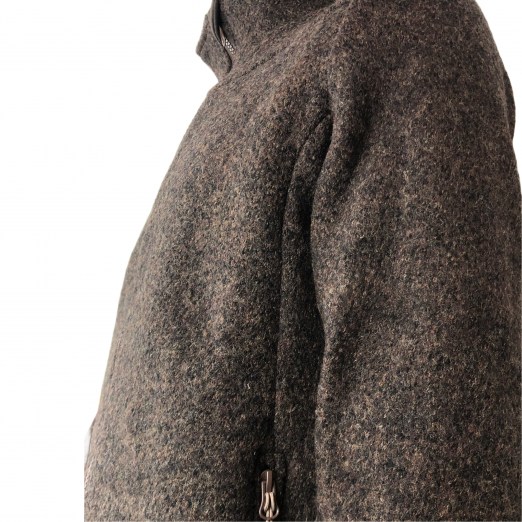 Herrenjacke Walkloden, gefüttert, dunkelbraun meliert – Bild 3