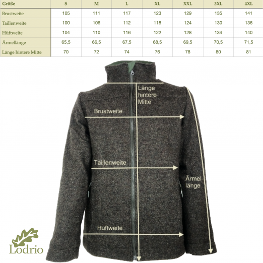 Herrenjacke Walkloden, gefüttert, oliv meliert – Bild 5