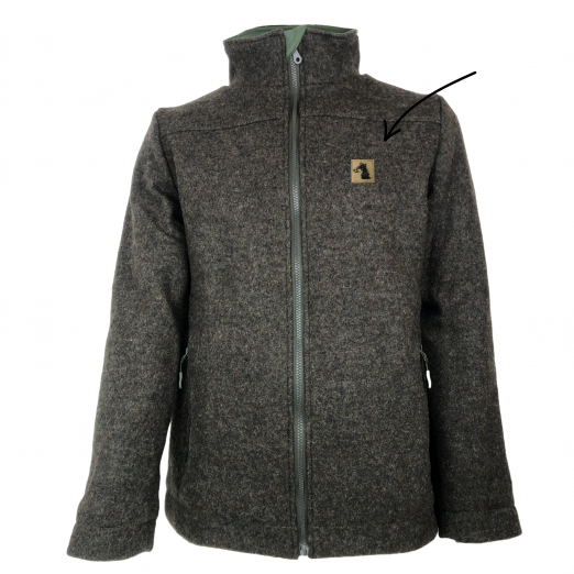 Herrenjacke Walkloden, gefüttert, oliv meliert – Bild 4