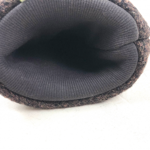 Handmuff aus Walkloden mit Merinofutter, dunkelbraun meliert – Bild 4