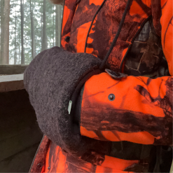 Alternative view of Handmuff aus Walkloden mit Merinofutter, dunkelbraun meliert