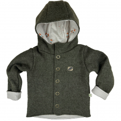 Kleinkinder-Jacke aus Walkloden, gefüttert, oliv