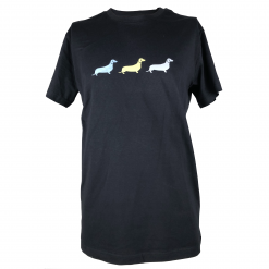 Herren T-Shirt "bunte Dackel", navy - Vorbestellung