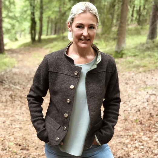 Damenblazer "Hirschliebe" - Limited Edition, oliv meliert – Bild 2